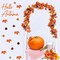 6FT Fall Garland, Fall Maple Leaf Garland Decor with Velvet Pumpkin